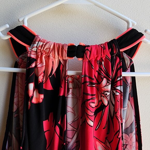 Tahari Pink Tropical Halter Top Size Small - Picture 14 of 16